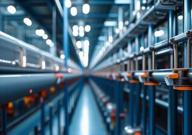 Modern hydrogen-based steel production facility with clean energy integration